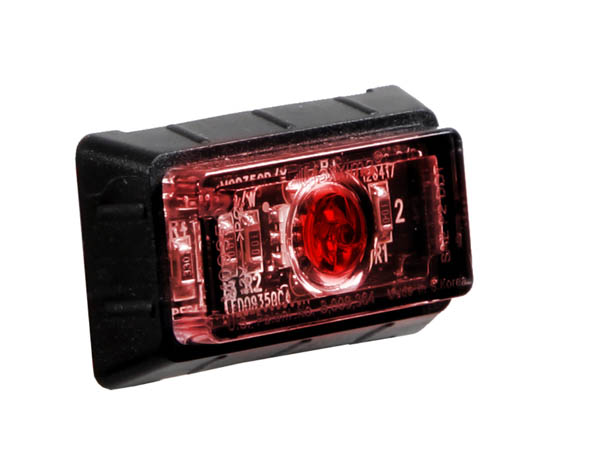 1.50" Rectangular P2 Clearance Marker Red Clear Lens