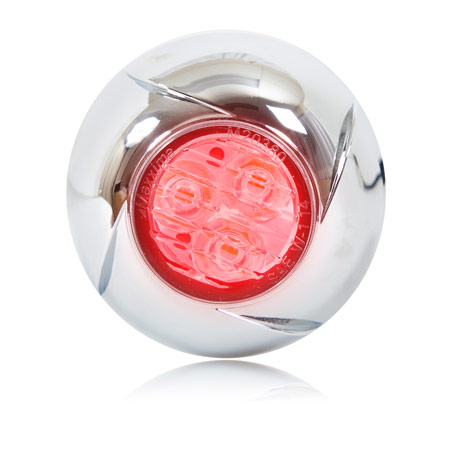 1.80&quot; Round 3 LED Micro Emergency Warning Light - Red Clear Lens