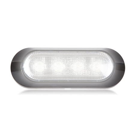 Ultra 0.9" Thin Profile 4 LED Warning Light - White Clear