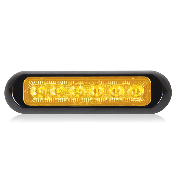 Thin Low Profile 6 LED Amber Clear Lens Class 1 Warning Surface Mount