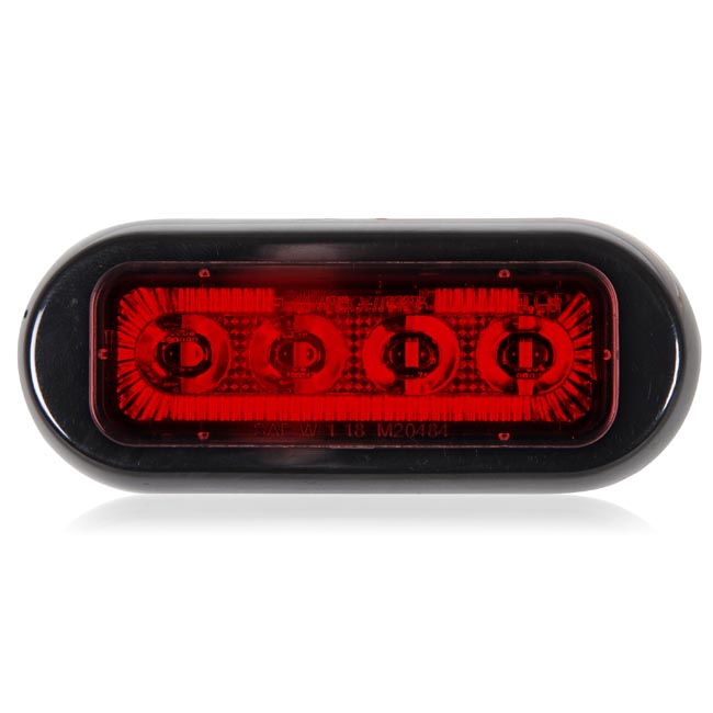 4 LED Rectangular Surface Mount Warning Red Clear Lens