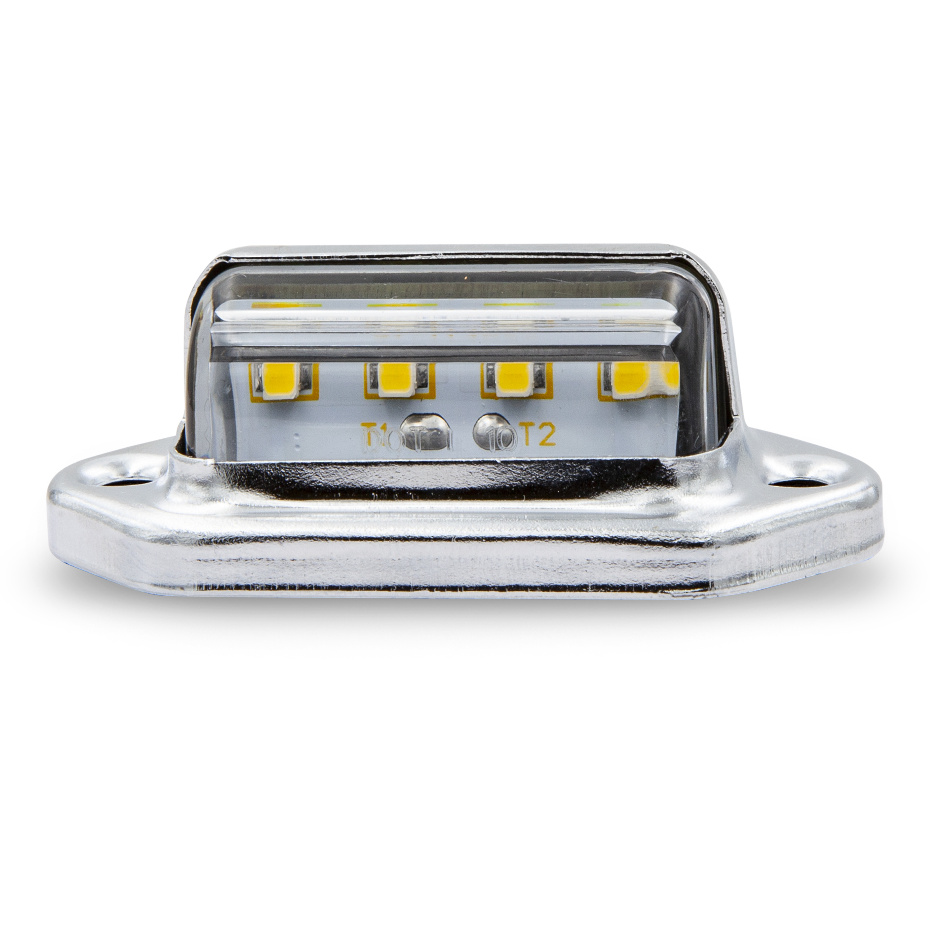 LED License Light 1.7" X 1" With Stainless Steel Chrome Bezel - Bulk Pack