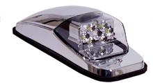 Chrome LED Upper Cab Marker Light (Clear Lens)