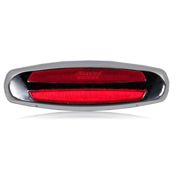2" x 6" Clearance Marker Red Chrome Bezel P2