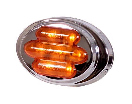 Stainless Steel Oval Amber Clearance Marker