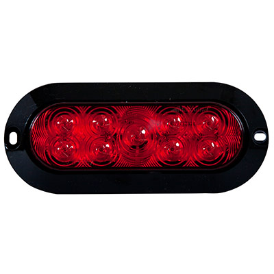 9 LED Oval Red STT Surface Mount Lightning Series with PL-3 Pigtail