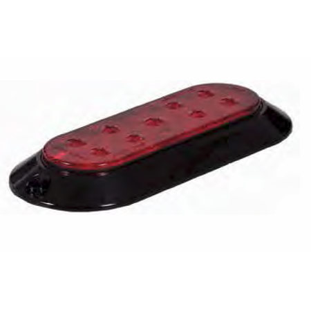 6&quot; Oval Surface Mount 9 LED/Dry-Fit Red Stop/Tail/Turn