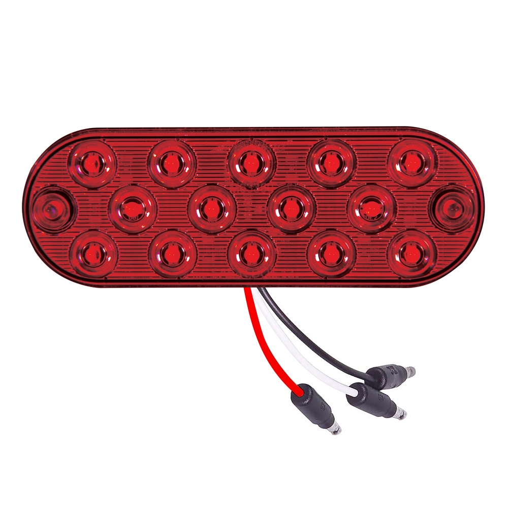 6" Oval LED Red Stop/Turn/Tail & Amber Turn