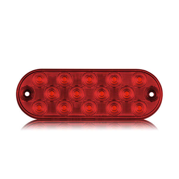 6" Oval Thin Profile Surface Mount LED Warning Light - Red