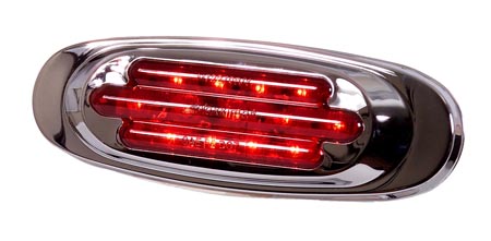 Chrome Oval Red Clearance Marker