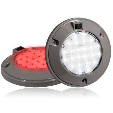 6" Interior 24 All LED Dual Color Red/White Dome Light