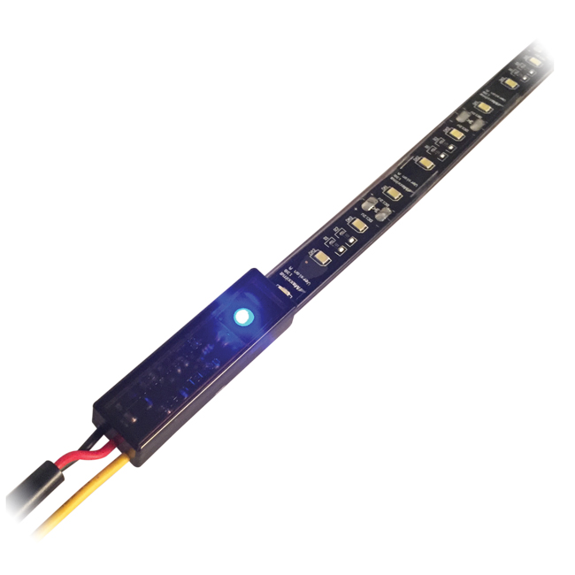 White LED Adhesive Strip Light 18" - Touch Cap ON/OFF Switch with Remote Wire