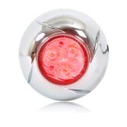 1.80" Round 3 LED Micro Emergency Warning Light - Red Clear Lens