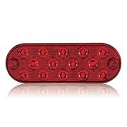 Low Profile Thin Oval Red Surface Mount Stop/Tail/Turn Light